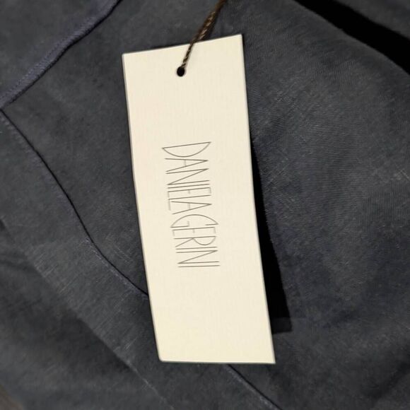 Daniela Gerini M IT 44 Black Linen Chefs Jacket NWT VTG Atelier Y2K Fits L XL - Picture 7 of 8